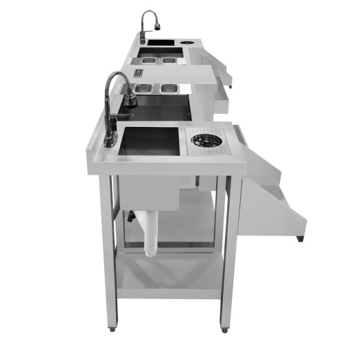 Cocktail-Bar-Station Compact Twin Steel Isolierte Eiswanne Spüle Glaspüler 2