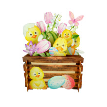 Cute Chicks & Eggs Easter Celebration 3D Pop Up Greeting Card By Alljoy Cards