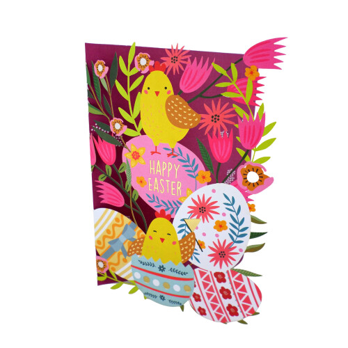 Paper Cut Art Happy Easter Chick Hatching Easter Greeting Card By Alljoy Cards 2