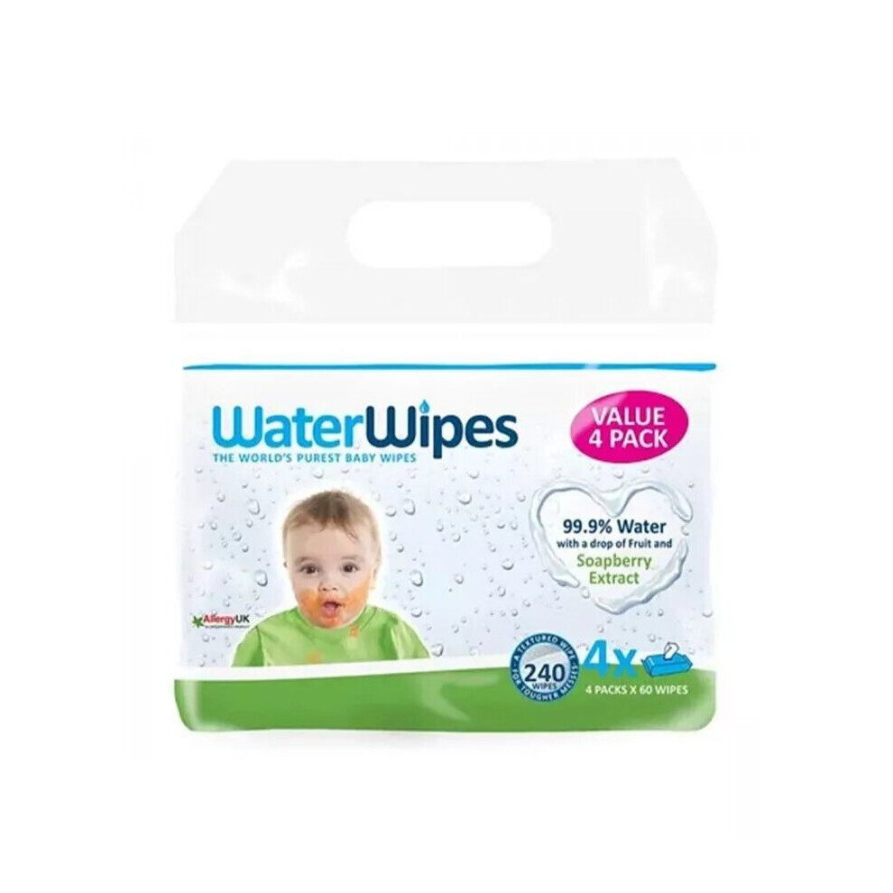 WaterWipes Baby Wipes with Soapberry Extract 4*60's Value Pack