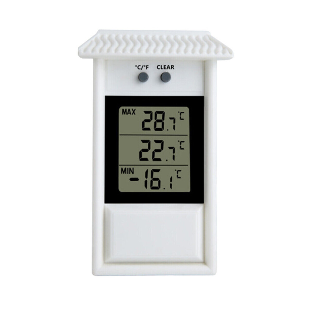 (  White) Digital Thermometer Display Max Min Greenhouse Garden Outdoor