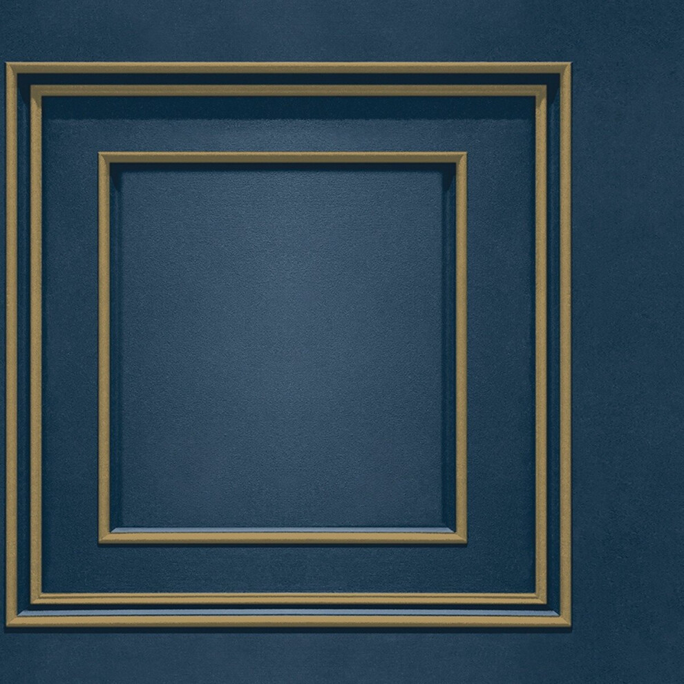 World Of Wallpaper Forbidden Fruit Panel Wallpaper Navy Blue / Gold 39007