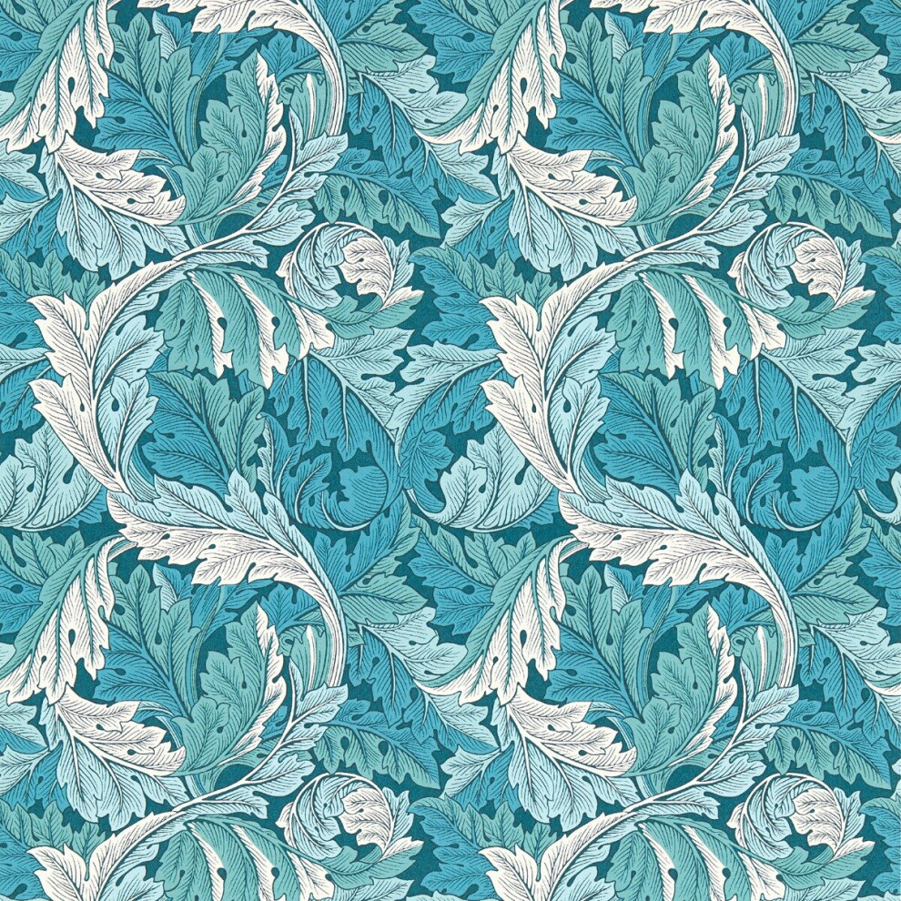 William Morris Acanthus Wallpaper Teal W0175/04 5060040048351