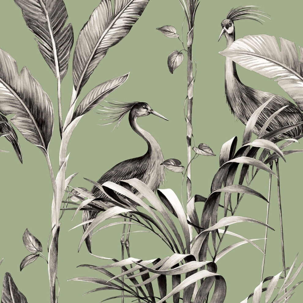 World Of Wallpaper Azzurra Leaf Wallpaper Sage 9512 Green