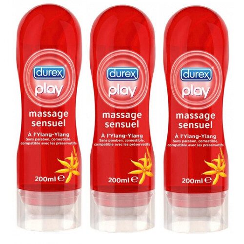 Durex Play Sensual Massage 2in1 Lube, Ylang Ylang 3 x 200ml EXPIRY