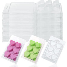 30 Packs Wax Melt Clamshells Molds,Wax Melt Clamshells Wax Melt Love Heart Tray Containers for Wickless Wax Melt Candles