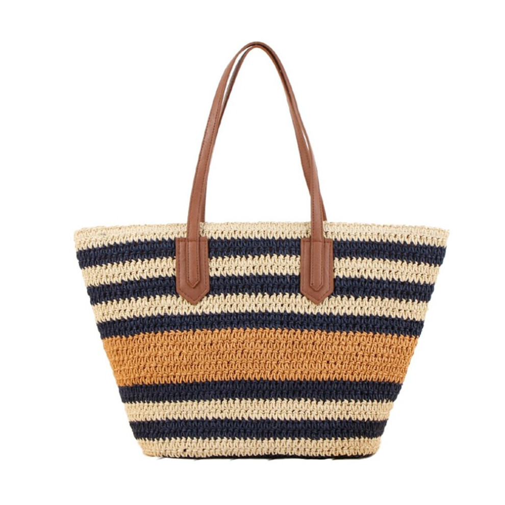 Nouveau sac à bandoulière rayé sac de paille version coréenne série vacances sac de plage tissé à la main pour femme