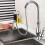 Kitchen Sink Pull Down Faucet Spray Head Nozzle Pull Out Hose Sprayer Replacement Part Faucet Head - Brushed Nickel 5