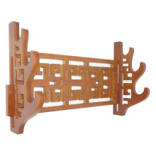 3 Tier Bambus Schwert Halterung Wandhalterung Display Stand Samurai Schwert Rack Hanger für Katana Wakizashi Genji