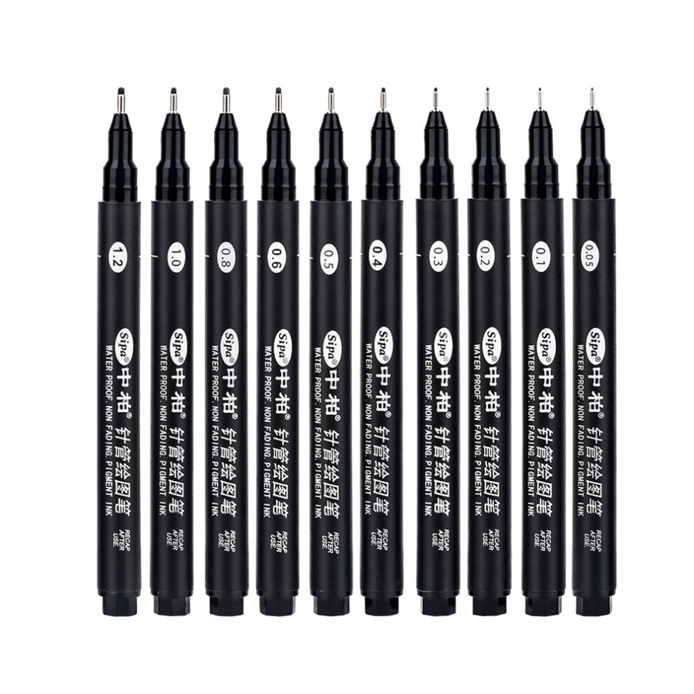 8Pcs Black Thin Liner Mini Liner Fineliner Drawing for Artist Illustration Technical Drawing Office Documents