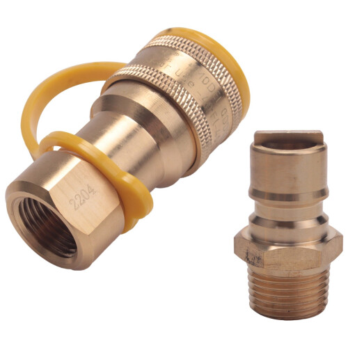 1/2 Inch Solid Brass Gas Propane Quick Connect Disconnect Fitting Connector Adapter 1