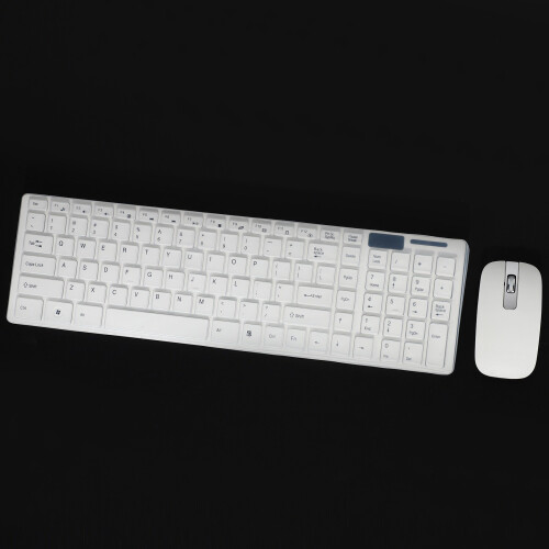 Wireless Slim White Keyboard + Wireless Optical Mouse Set for PC and Laptop 2