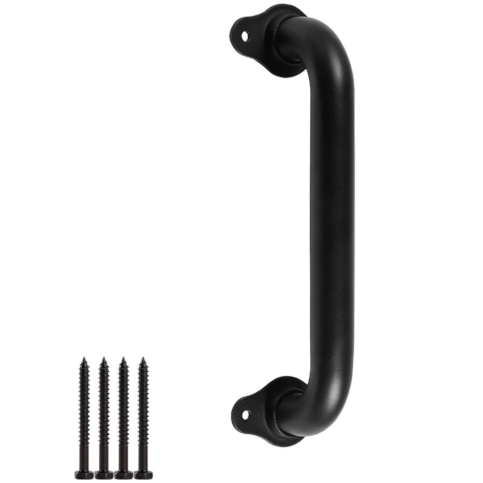 10 Inch Metal Industrial Pipe Wall Handrail - Pipe Barn Door Pull Handle, Staircase Steps Handrail, Indoor & Outdoor 4761339366149