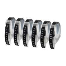 Lot de 6 rubans d'étiquettes compatibles avec le ruban d'étiquettes de gaufrage pour étiqueteuse 1880 E-101 9 mm x