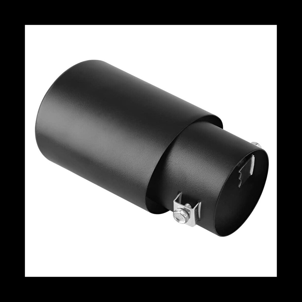 Stainless Steel Car Exhaust Tip, 2.1In To 1.5In Universal Car Exhaust Pipe Modification Tail Throat Tail Pipe (Black) Black 4761339370511