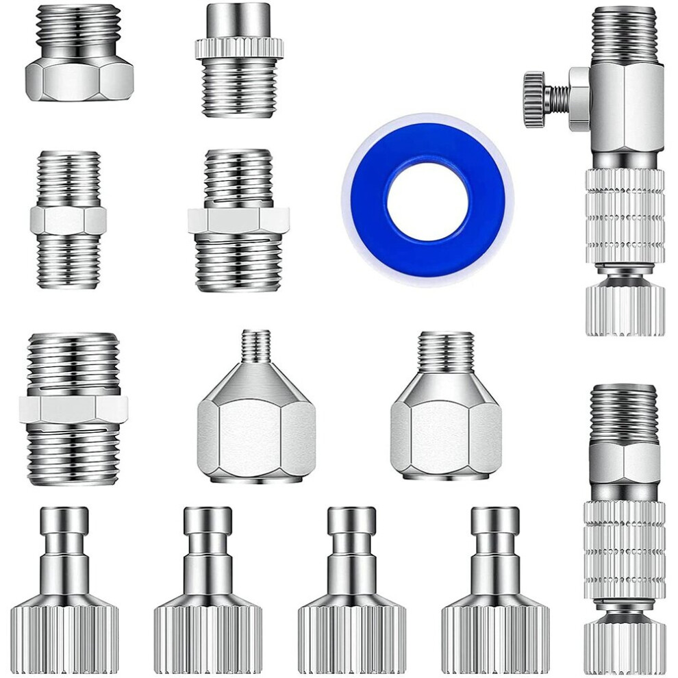 14Pcs Airbrush Adapter Set, Airbrush Quick Release Disconnect Couplers, Airbrush Adapter Kit Fitting Connector Kit 4761339392650