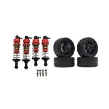 Metal and Rubber Tire Set for SG1603 SG1604 SG1605 UD1601 UD1602 UD1603 1/16 RC Car Parts,Black
