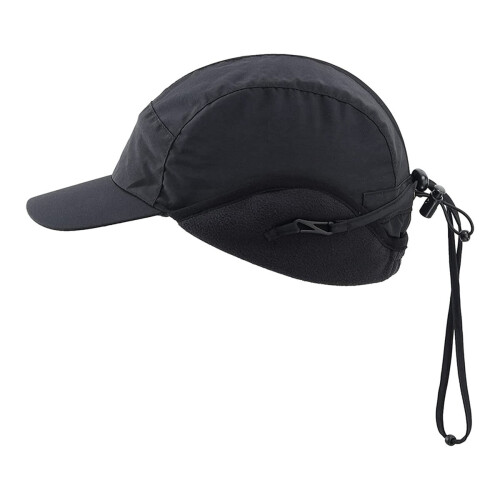 Waterproof Winter Earflap Baseball Hat - Warm Fleece-Lined, Windproof, Adjustable Back, Black 2