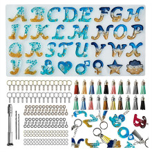 Reverse Resin Mold Kit, Silicone Mold for Resin DIY, and Decorative Epoxy Resin Keychain Making Set
