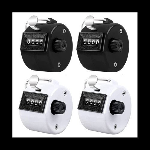 Lot de 4 compteurs à 4 chiffres, compteurs mécaniques portables, compteurs de pas