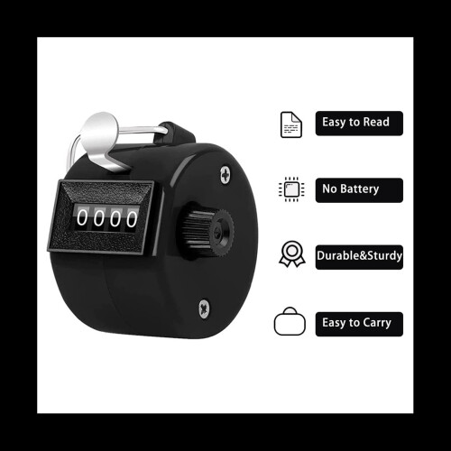 Lot de 4 compteurs à 4 chiffres, compteurs mécaniques portables, compteurs de pas 1