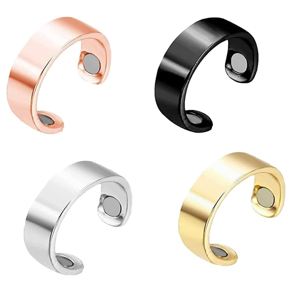 4-Pack Lymph Drainage Therapy Magnetic Rings, Adjustable Lymph Drainage Ring Therapy Magnetic Rings, Unisex