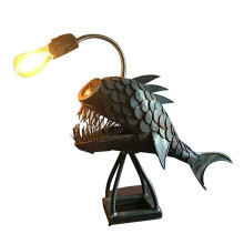 Angler Fish Lamp USB Rechargeable Desktop Metal Light Handmade Craft Room Decoration Small