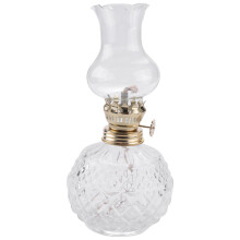 Lampe à huile d'intérieur, lampe à huile classique avec abat-jour en verre transparent, fournitures pour la maison