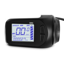 Panneau d'affichage LCD 24 V/36 V/48 V S886 pour vélo électrique, accélérateur au pouce pour vélos électriques, scooter électrique