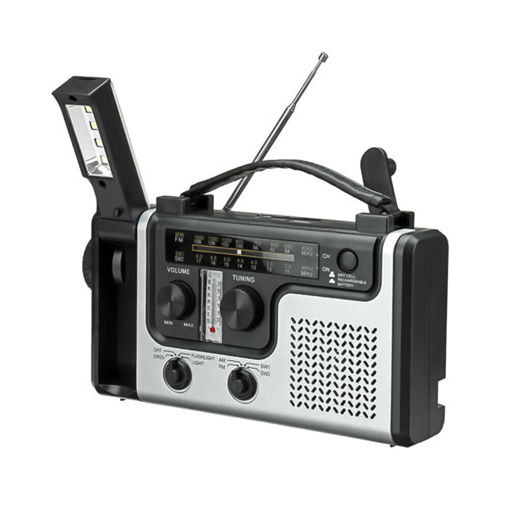 Outdoor Multifunctional Solar Radio Portable FM / AM Radio Built-in Speaker Support LED Emergency Flashlight Table Lamp