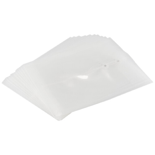 12 Pack Clear Plastic Envelopes Envelopes Expandable Files Document Folders with Button & String Tie Closure A4 2
