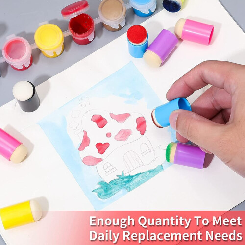 20pcs Finger Sponge Daubers Set Finger Painting Sponge Craft Drawing