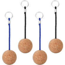 Lot de 4 porte-clés flottants en liège, 50 mm, accessoires de sports nautiques pour le surf, la natation, la plongée, la pêche, le bateau à voile