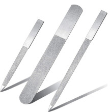 3-tlg. Nagelfeilen-Set Edelstahl Doppelseitige Nagelfeile Pufferfeile Nagelfeile Geeignet für Familie und Reisen