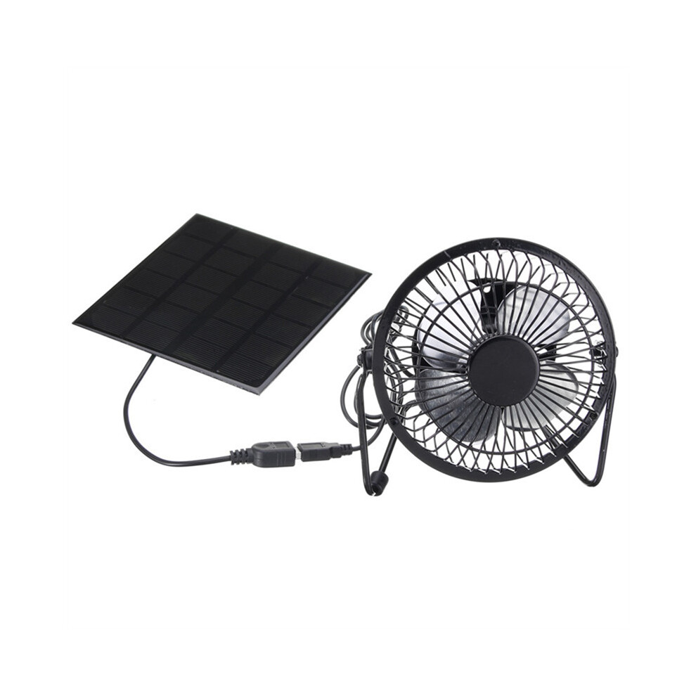 Mini Solar Panel Powered Ventilator Fan Portable 5W 4 Inch Greenhouse Solar for Office Outdoor