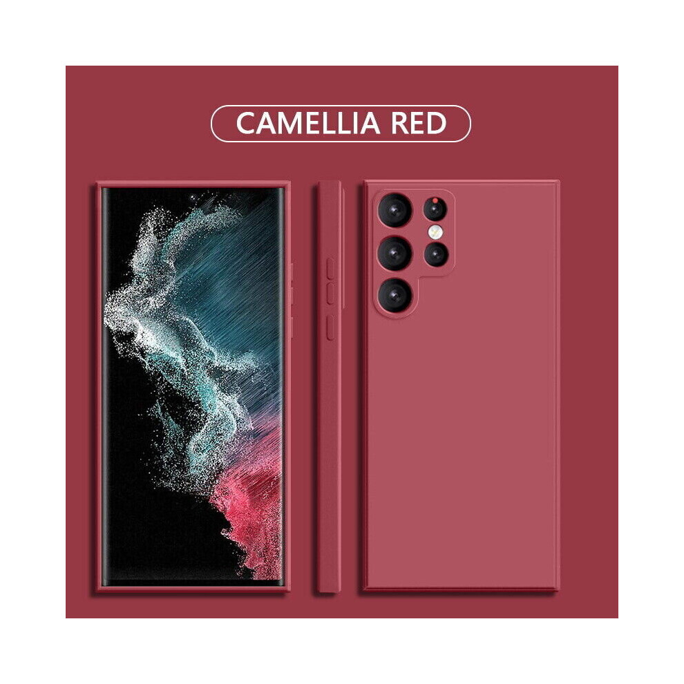(For A54, ) Shockproof Liquid Silicon Gel Case For Samsung Models Red 5055546026545