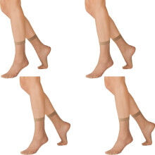 4 Pair Kayser Sheer Anklets 15 Denier Pantyhose Stockings Socks Beige H10203 Women