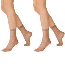 Kayser 2 Pack Sheer Anklets 15 Denier Women Stockings Socks Tights Beige H10203