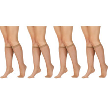 4 Pair Kayser Plus Sheer Knee Hi High NuBeige Stockings Pantyhose Tights H12200 Women