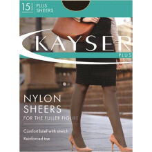 (Black, Size 1) Kayser Plus Nylon Sheers 15 Denier Stockings Womens Pantyhose Tights H10840