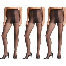 (Size 1) 3x Kayser Plus Nylon Sheers Black Stockings Womens Pantyhose Tights H10840 Bulk