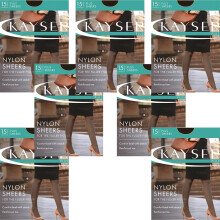 (Size 1) 7x Kayser Plus Nylon Sheers Black Stockings Womens Pantyhose Tights H10840 Bulk
