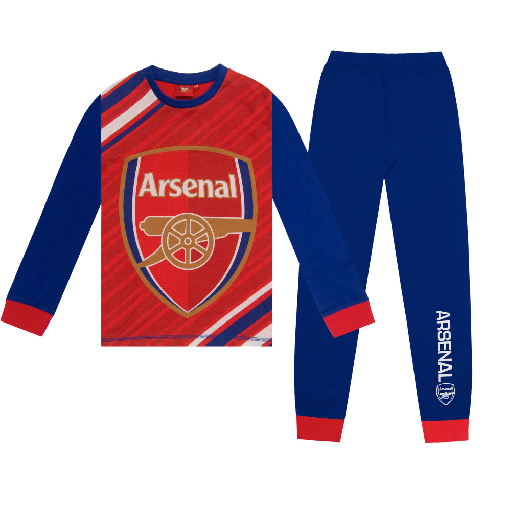 (Red Navy, 5-6 Years) Arsenal FC Boys Pyjamas Long Sublimation Kids OFFICIAL Football Gift