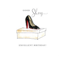 Good Shoes Excellent Birthday Beaded Greeting Card Hand Embellished Cards