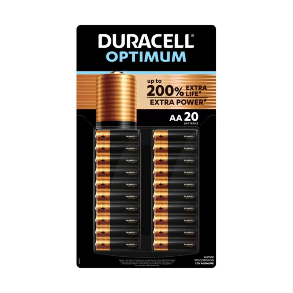 Duracell Optimum AA Batteries 200% Extra Power - 20 Pack