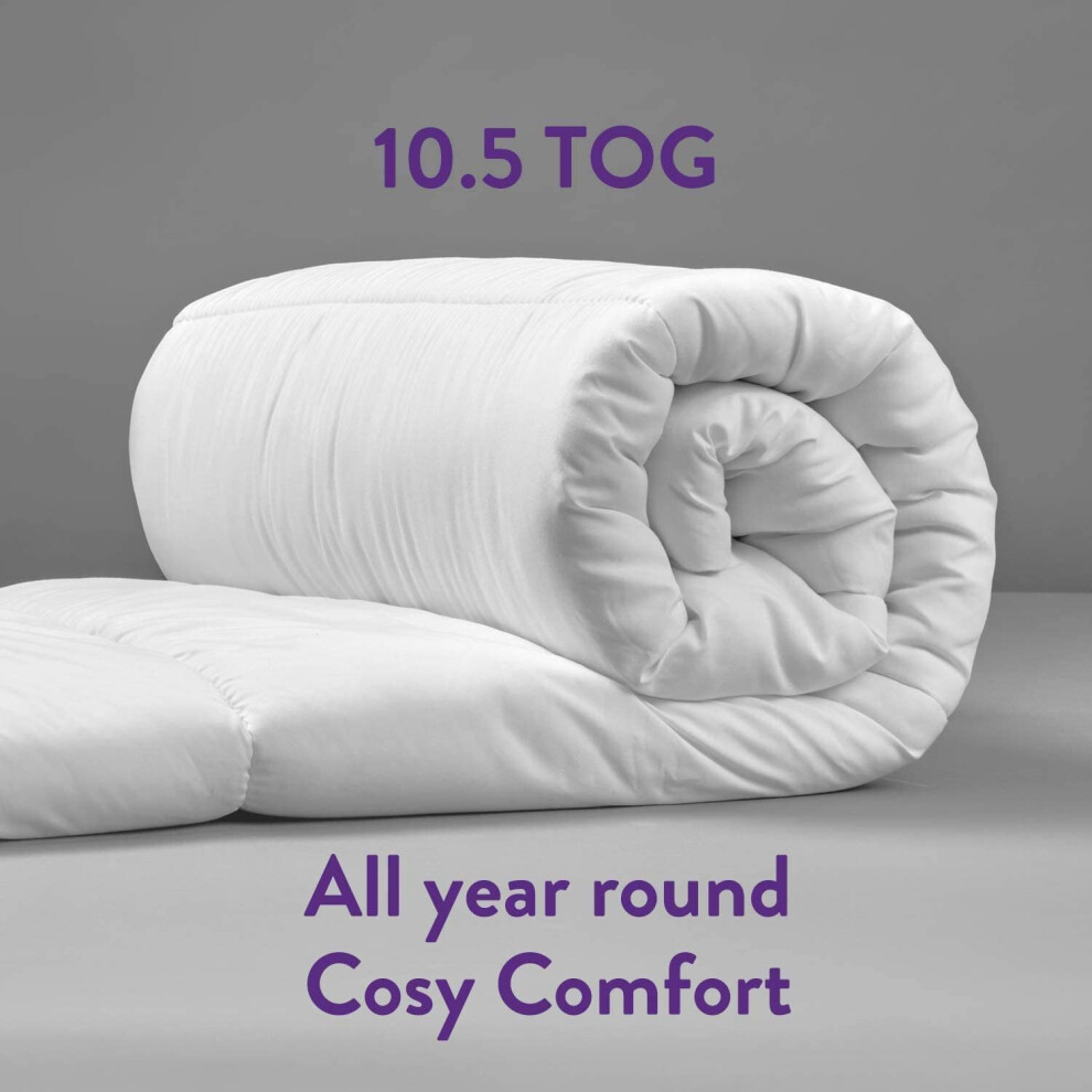 (10.5, Super King- 260 cm x  220 cm Approx) Duvet Quilted Tog All Seasons Duvet & Thick Down Duvet Hypo Allergy Quilt Tog 15, 13.5, 10, 4.5