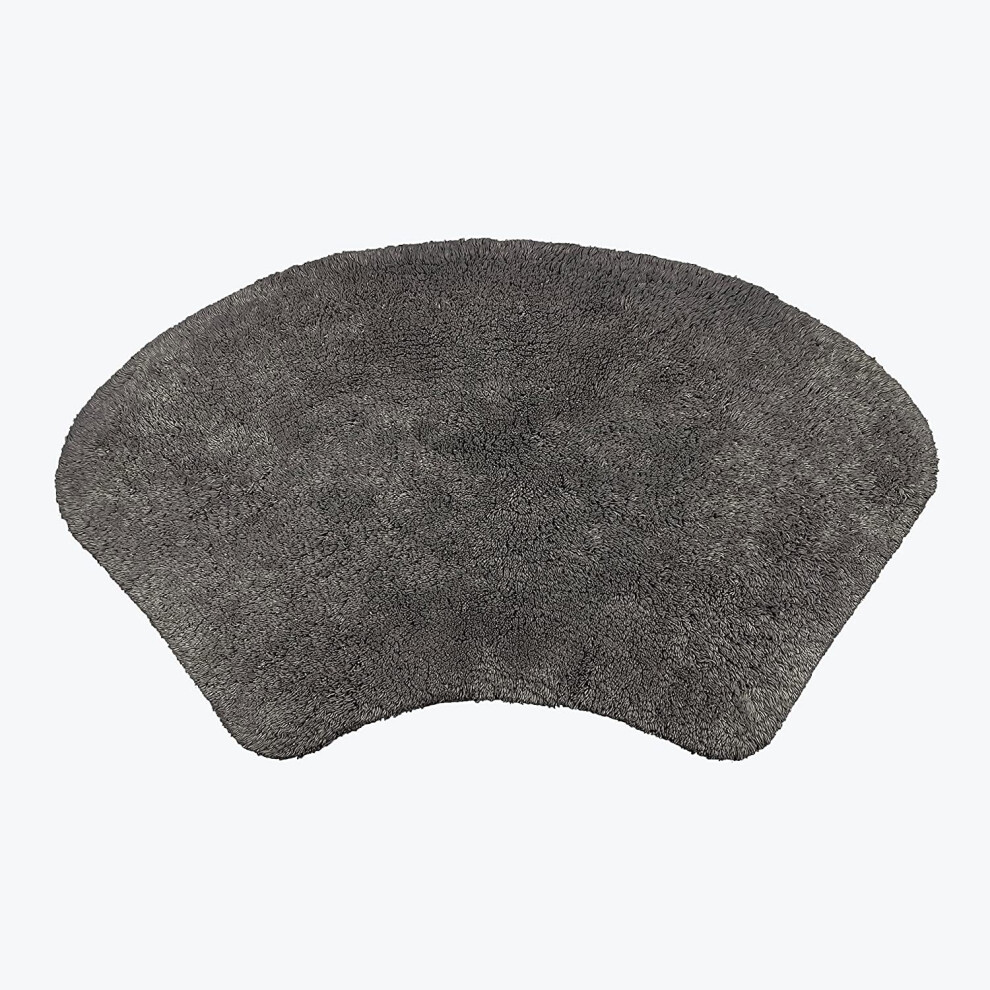 (Charcoal Grey) Curved Bath Mat 48 x 80cm, 100% Cotton Shower Mat