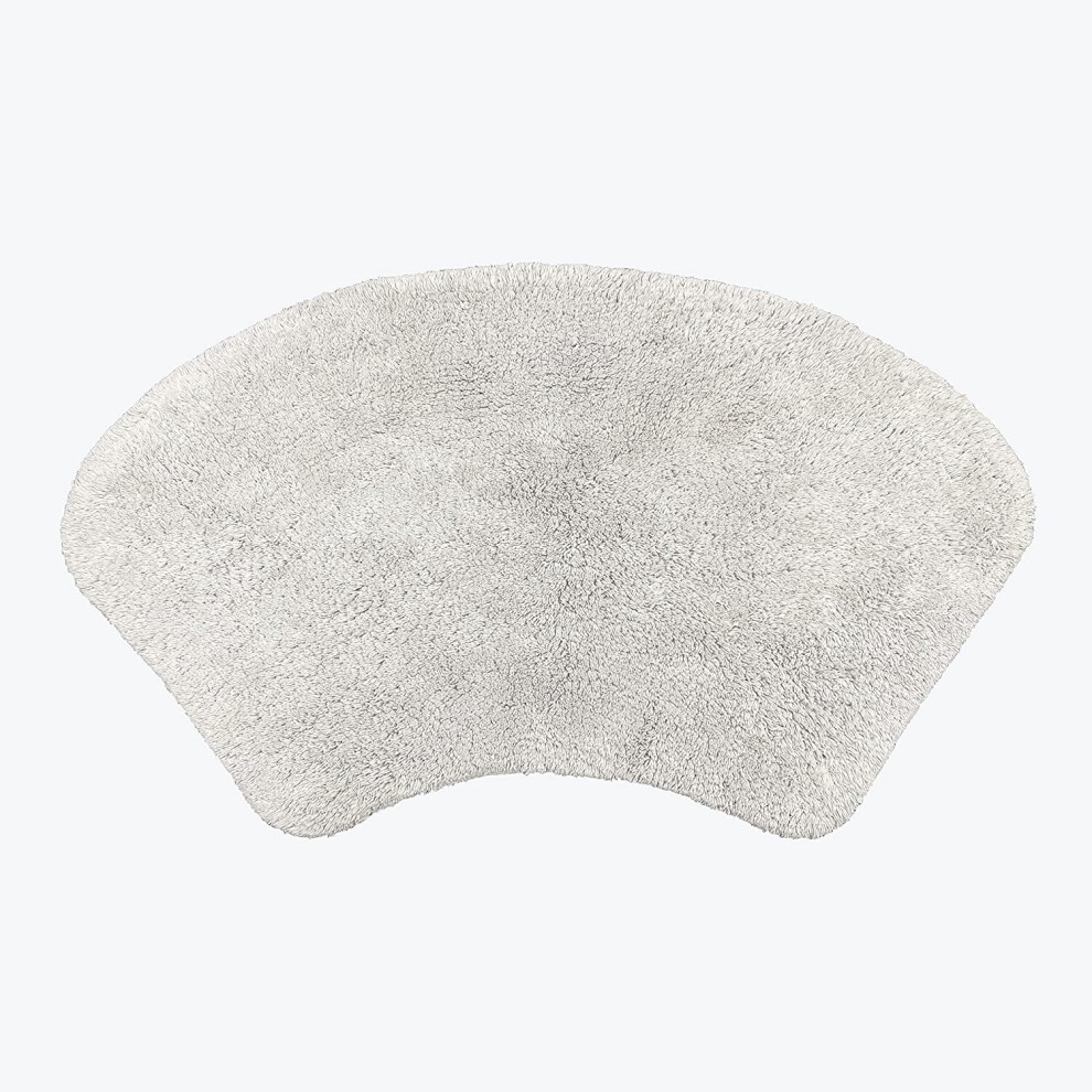 (Dove Grey) Curved Bath Mat 48 x 80cm, 100% Cotton Shower Mat