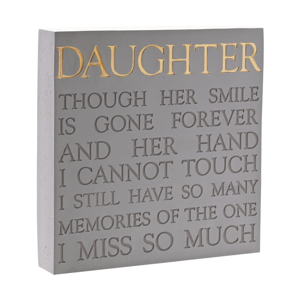 Memorial Square Plaque Daughter Remembrance Graveside Resin Ornament