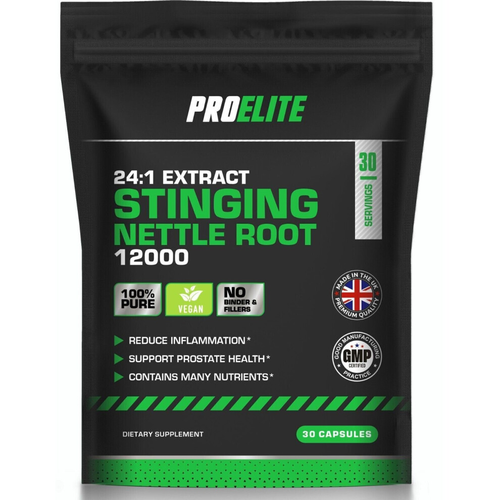 Proelite (30 Capsules) Stinging Nettle Root Extract Capsules 12,000Mg Size 30